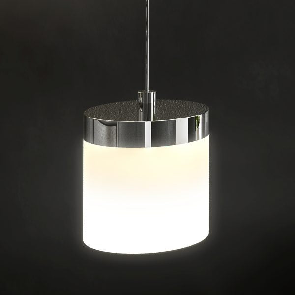 HIB Peak Pendant 80mm x 80mm Light Chrome, White Gloss