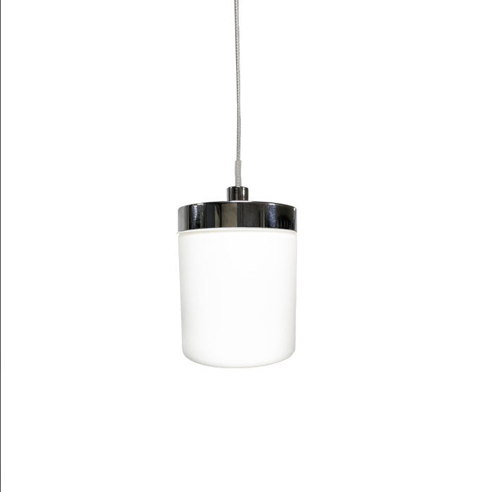 HIB Peak Pendant 80mm x 80mm Light Chrome, White Gloss
