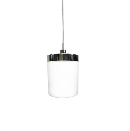 HIB Peak Pendant 80mm x 80mm Light Chrome, White Gloss