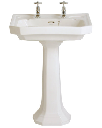 Heritage Granley Deco Basin with Full Pedestal - 604mm