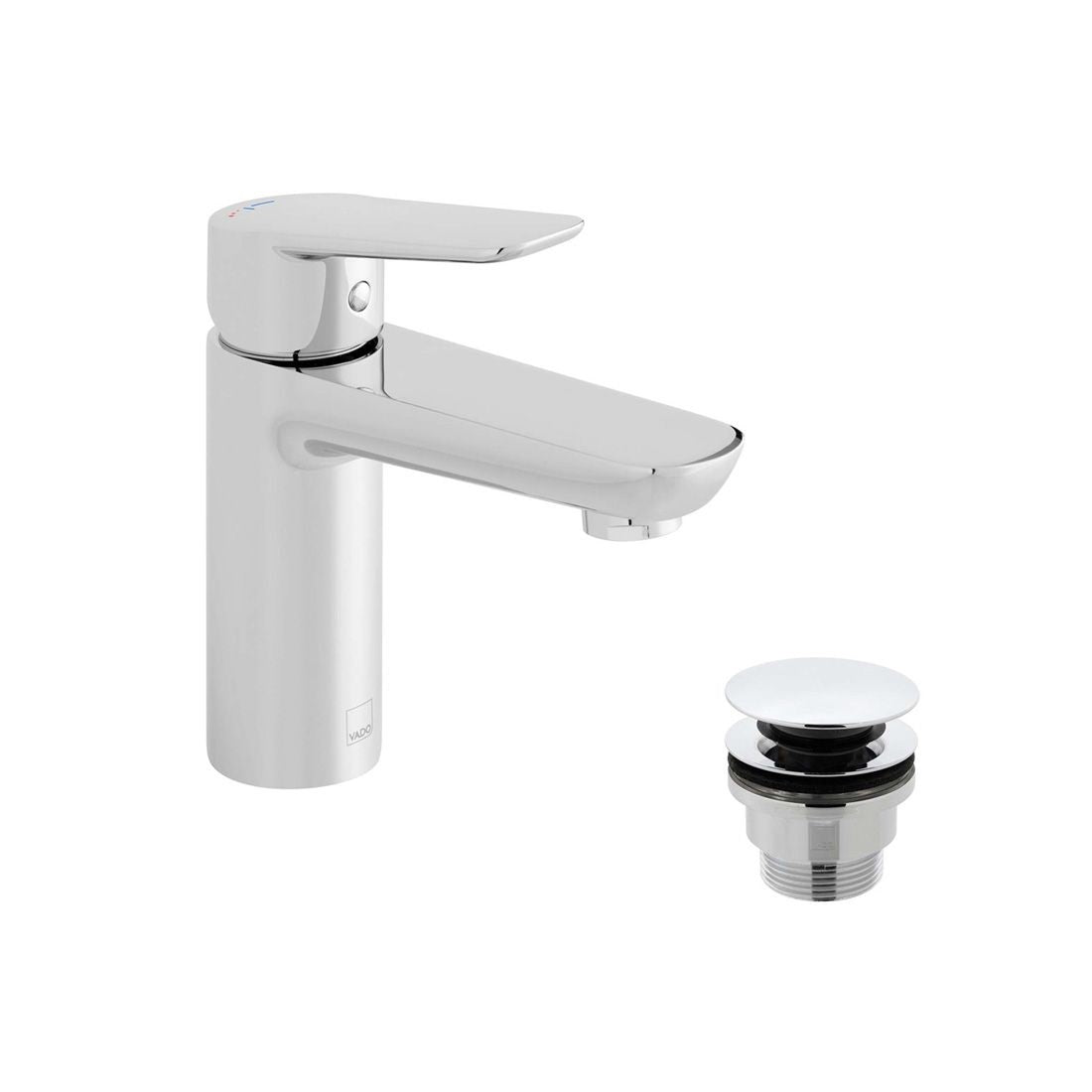 VADO Photon Ecoturn Mono Basin Mixer Tap with Universal Waste