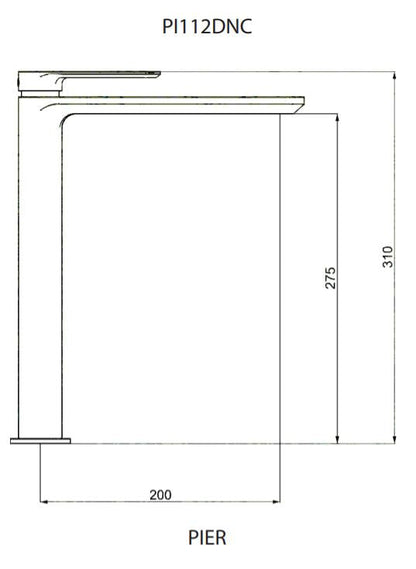 Crosswater Pier Basin Tall Monobloc Basin Mixer - Chrome