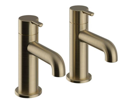 Dartmouth Bath Pillar Taps  Brushed Brass