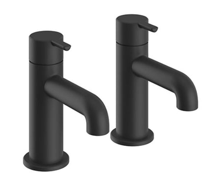 Dartmouth Bath Pillar Taps Black