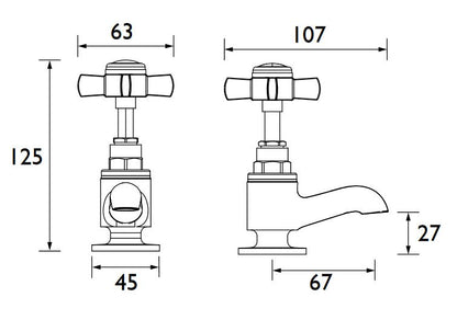 Dawlish Short Basin Taps Chrome