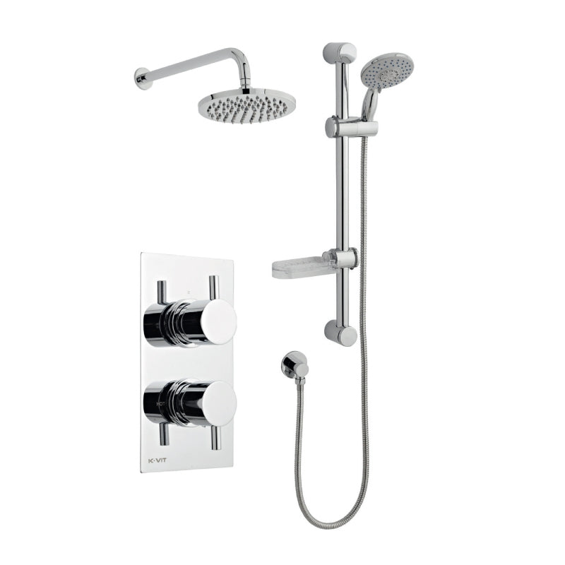 SW6 Kartel Plan thermostatic concealed shower with fixed and adjustable heads Option 3