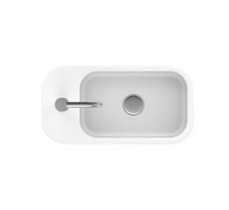 Crosswater Popolo Cloakroom Basin - Gloss White Left Handed - 480mm x 250mm