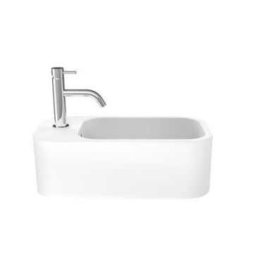 Crosswater Popolo Cloakroom Basin - Matt White Left Handed - 480mm x 250mm