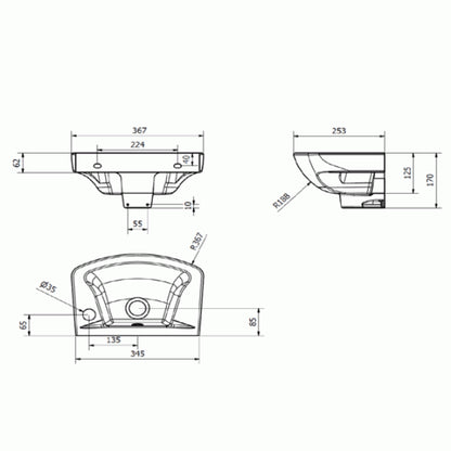Amp Up Your Space With SW6 G4K Cloakroom Basin 360mm 1TH