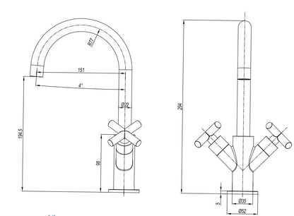 Crosswater MPRO Crosshead Basin Monobloc - Brushed Brass