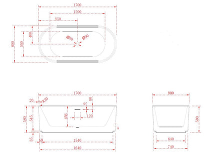 Luxe Preston 1700 freestanding Acrylic Bath