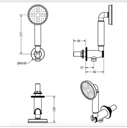 Crosswater MPRO Industrial Wall Outlet w/ Hose, Handset