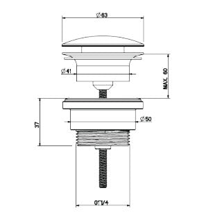 Crosswater Universal Basin Click Clack Waste-Chrome