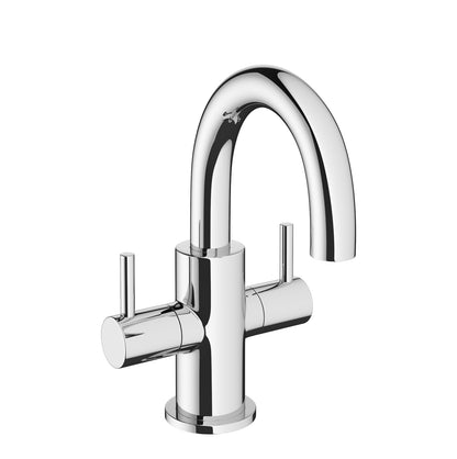 Crosswater Mike Pro basin mini monobloc with twin levers chrome