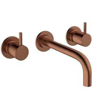 Crosswater MPRO Wall Mounted Basin Mixer w/ 3 Tap Holes - Bronze