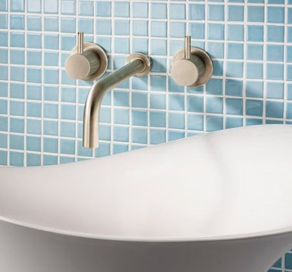 Crosswater MPRO 3-Hole Wall Basin Mixer - Brushed Brass
