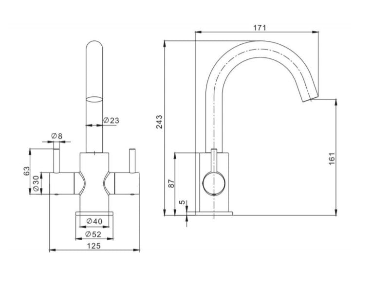Crosswater MPRO Basin Monobloc Twin Lever