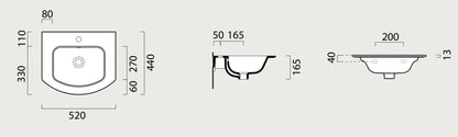 GSI Pura Design 520 x 440mm Curved Washbasin