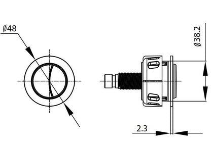 Flush Button Brushed Stainless Steel