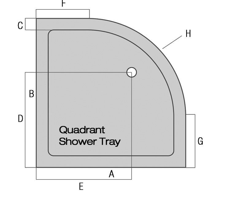SW6 KT35 1000mm Quadrant Shower Tray