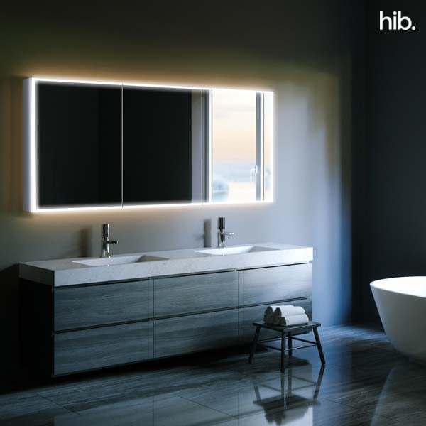 HIB Qubic 120 LED Mirror Cabinet 1200x700mm- Charging Socket