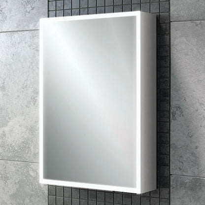 HIB Qubic 50 LED Mirror Cabinet 500x700mm w/ Charging Socket