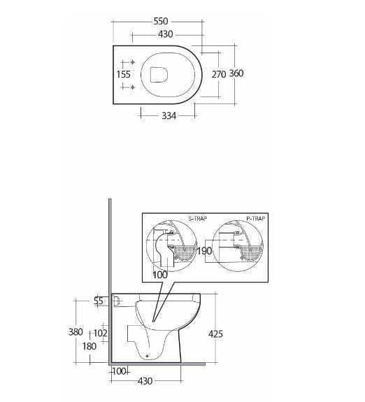 RAK Tonique Back To Wall Pan for a Contemporary Bathroom