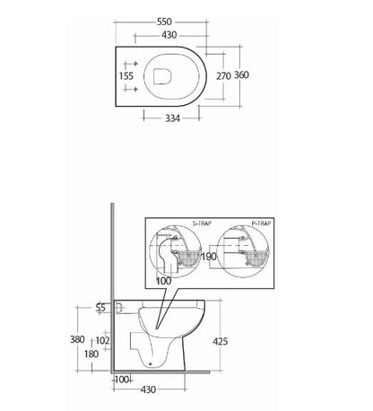 RAK Tonique Back To Wall Pan for a Contemporary Bathroom