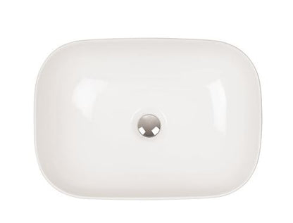 Real 490mm Curved Countertop Ceramic Basin - White