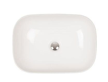 Real 490mm Curved Countertop Ceramic Basin - White