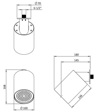 Crosswater Brass Single Mode Shower Head
