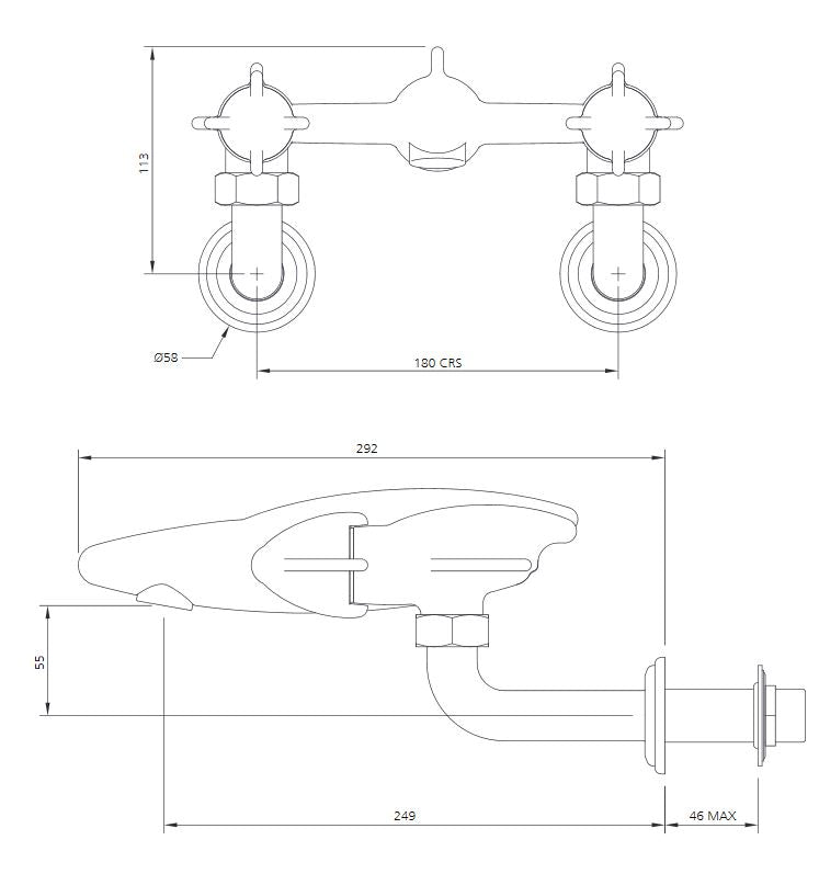 Lefroy Brooks Belle Aire Wall Mounted Filler (choose finish)