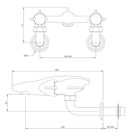 Lefroy Brooks Belle Aire Wall Mounted Filler (choose finish)