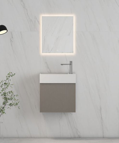 RIO 450 1 Door Beige Flute Cabinet and Basin