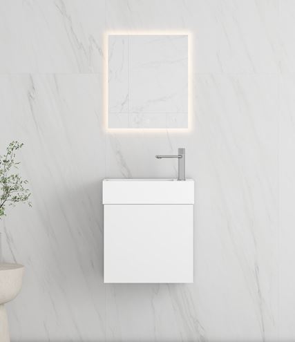 RIO 450 1 Door White Cabinet and Basin