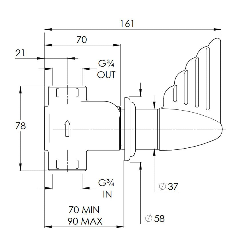 Lefroy Brooks Belle Aire Lever Concealed Stop Valve - Chrome