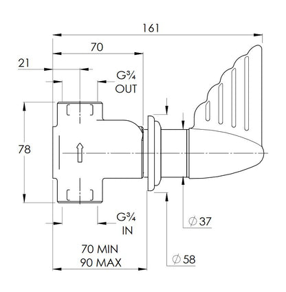 Lefroy Brooks Belle Aire Lever Concealed Stop Valve - Chrome