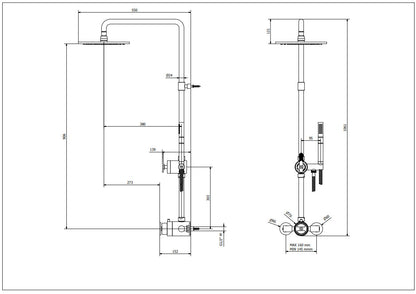 Crosswater UNION Exposed Multifunction Shower Valve Matt Black
