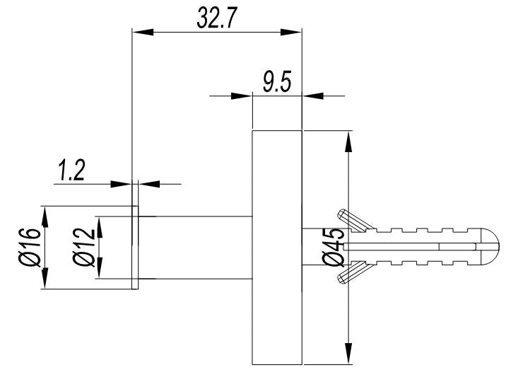 3ONE6 Single Robe Hook in Brushed Black Chrome Finish