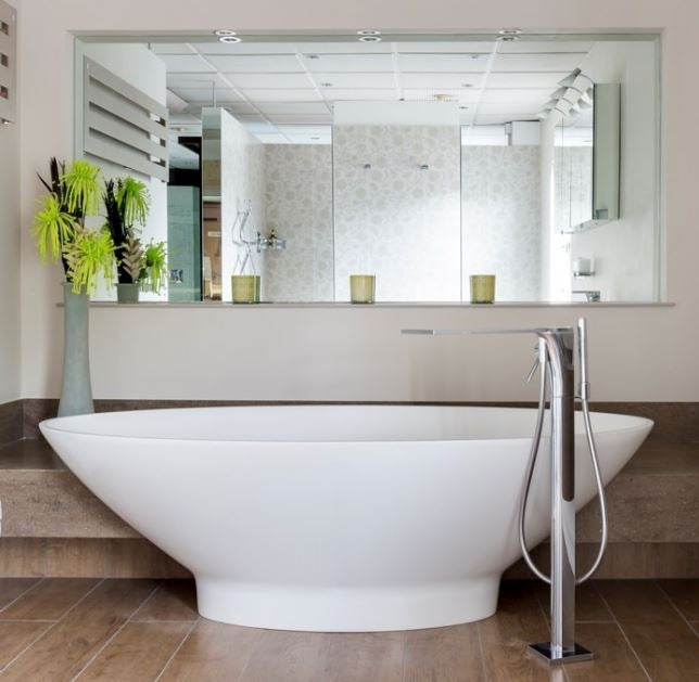 BC Designs Tasse 1770 x 880mm Composite Free Standing Bath Double Ended Polished White