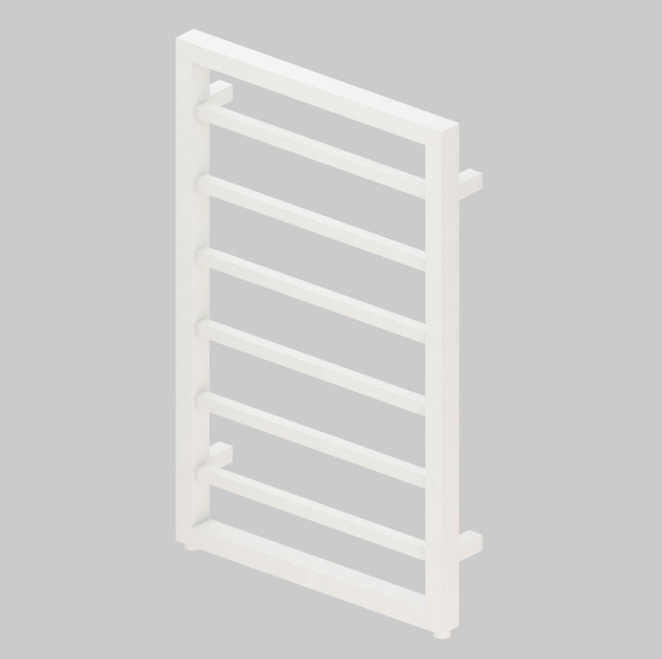Eastbrook Ryton 1200 x 500mm Square Designer Heated Towel Rail Matt White