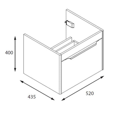 Shoreditch 550mm Wall Mounted Single Drawer Caramel