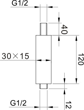 120mm Square Chrome Wall Mounted Shower Ceiling Arm