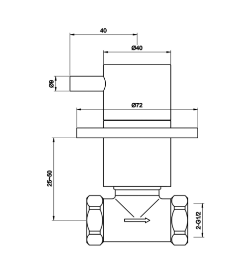 Just Taps Florence Concealed Stop Valves w/ Wall Flanges