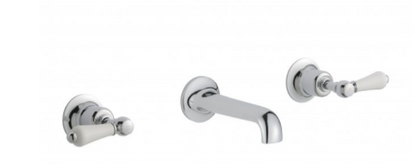 Just Taps Grosvenor Lever 3 Hole Wall Mounted Basin Mixer - Nickel