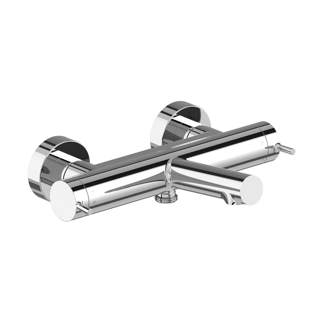 Vado Safari Lever Wall Mounted Exposed Thermostatic Bath Shower Mixer with Easyfit Brackets