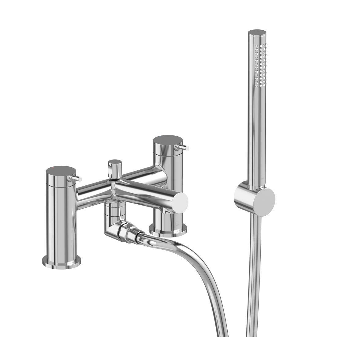 Vado Safari Lever Deck Mounted Bath Shower Mixer with Wall Mounted Shower Handset