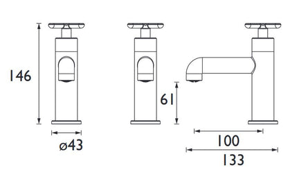 Salcombe Chrome Basin Pillars Taps