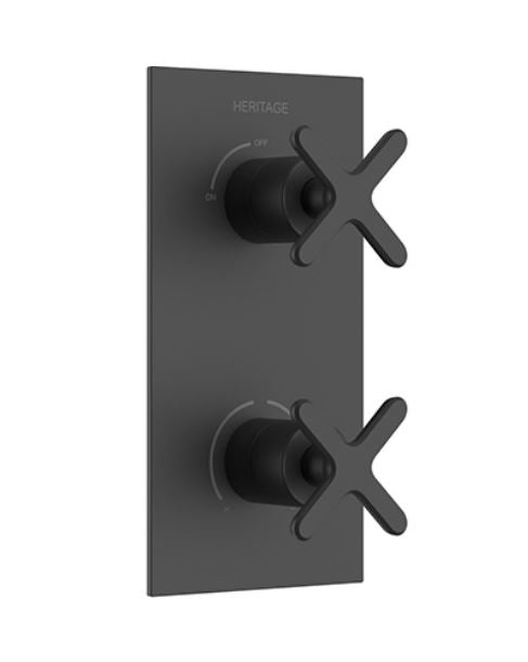 Salcombe 1 Outlet 2 Handle Concealed Matt Black Shower Valve
