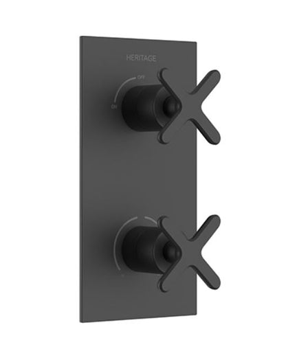 Salcombe 1 Outlet 2 Handle Concealed Matt Black Shower Valve